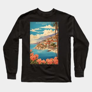 Agios Dimitrios Greece Vintage Tourism Travel Long Sleeve T-Shirt